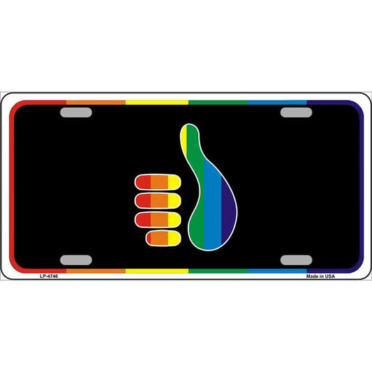 Thumbs Up Rainbow Flag Gay Pride Metal Sign