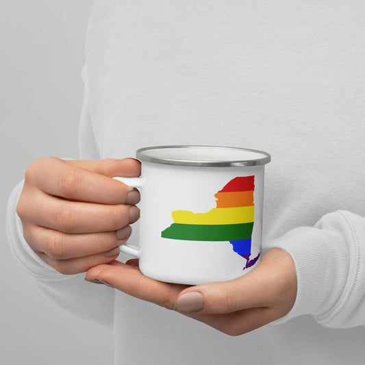 New York Rainbow Flag Gay Pride Enamel Mug