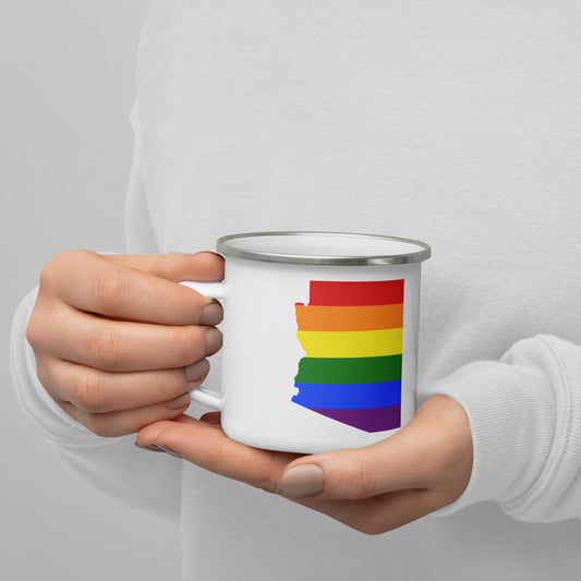 Arizona Rainbow Flag Gay Pride Enamel Mug
